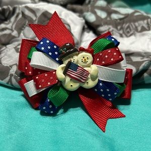 Handmade Snowman Hair Bow
